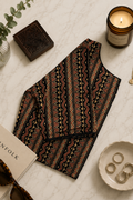 Black Geometric  Block Printed Cotton Blouse
