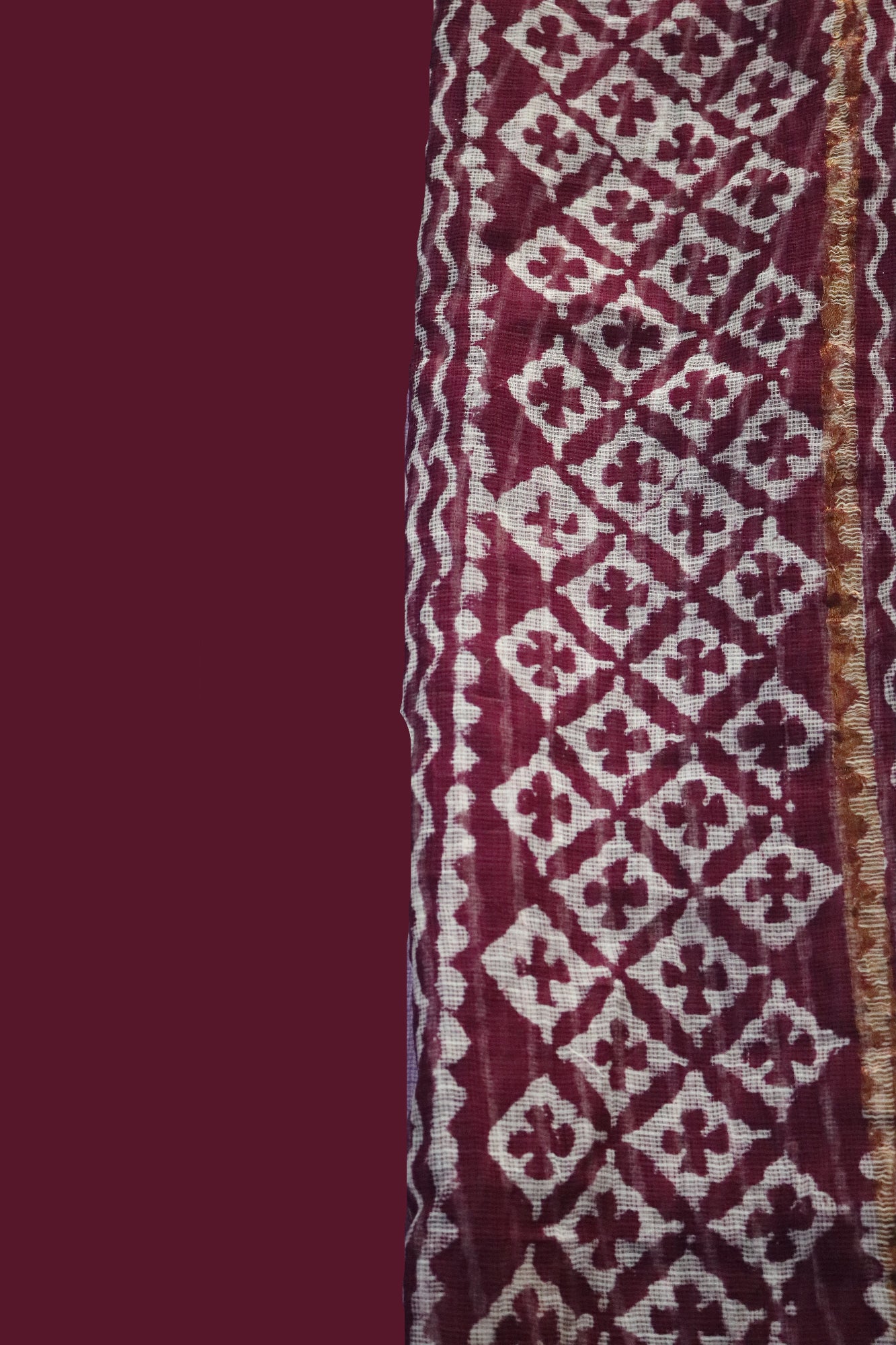Crimson Charm Kota Doria Saree